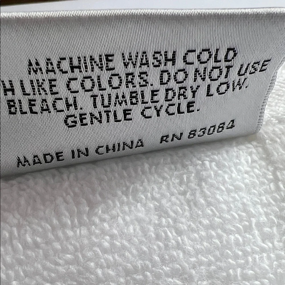Hotel Vendome Bath Towel Set White Zero Twist Cotton Quick Dry Spa 2 pc Set NEW